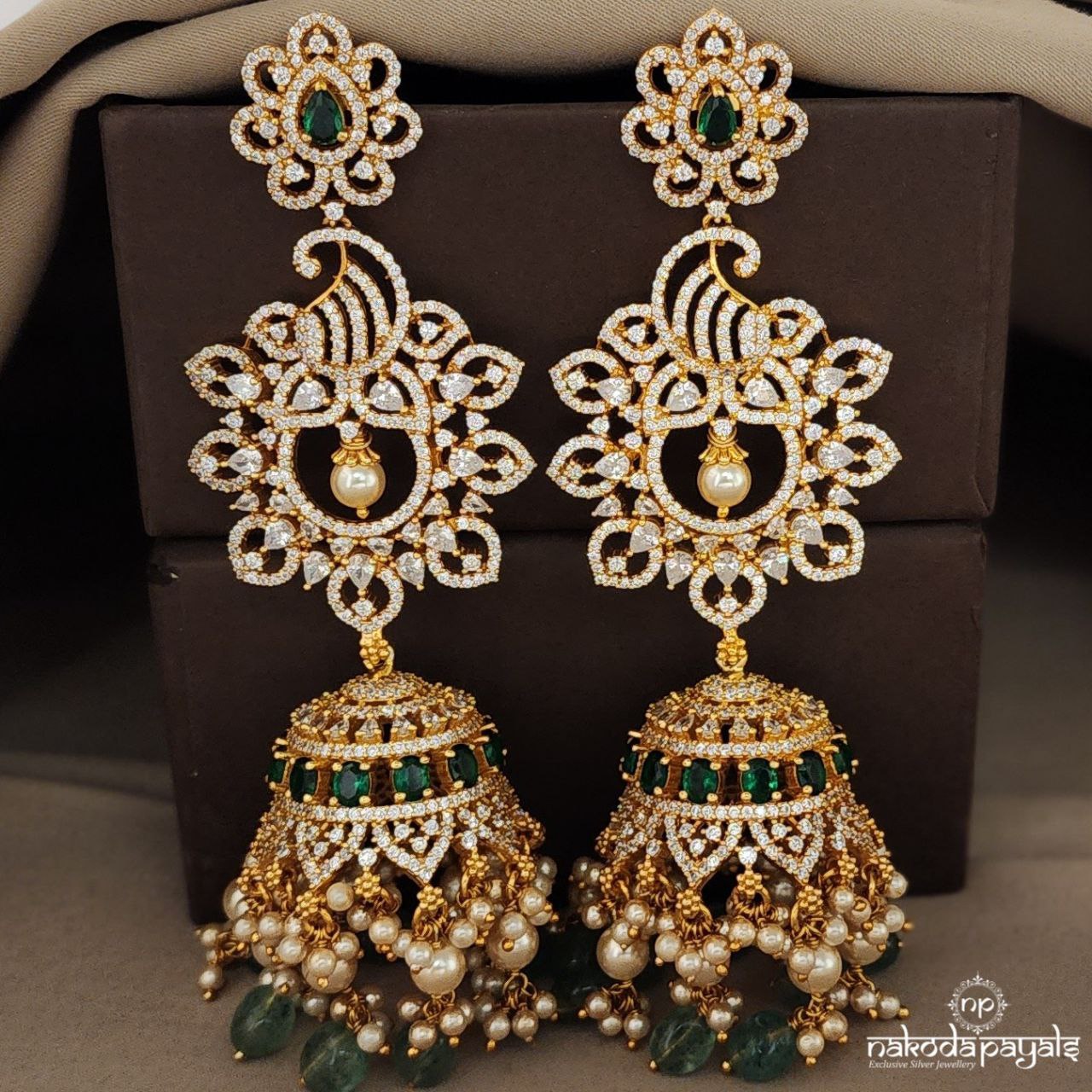 Long Green Jhumka (GE5585)