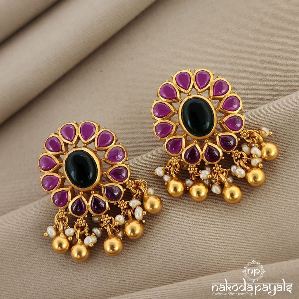 Oval Floral Studs (Ge5665)