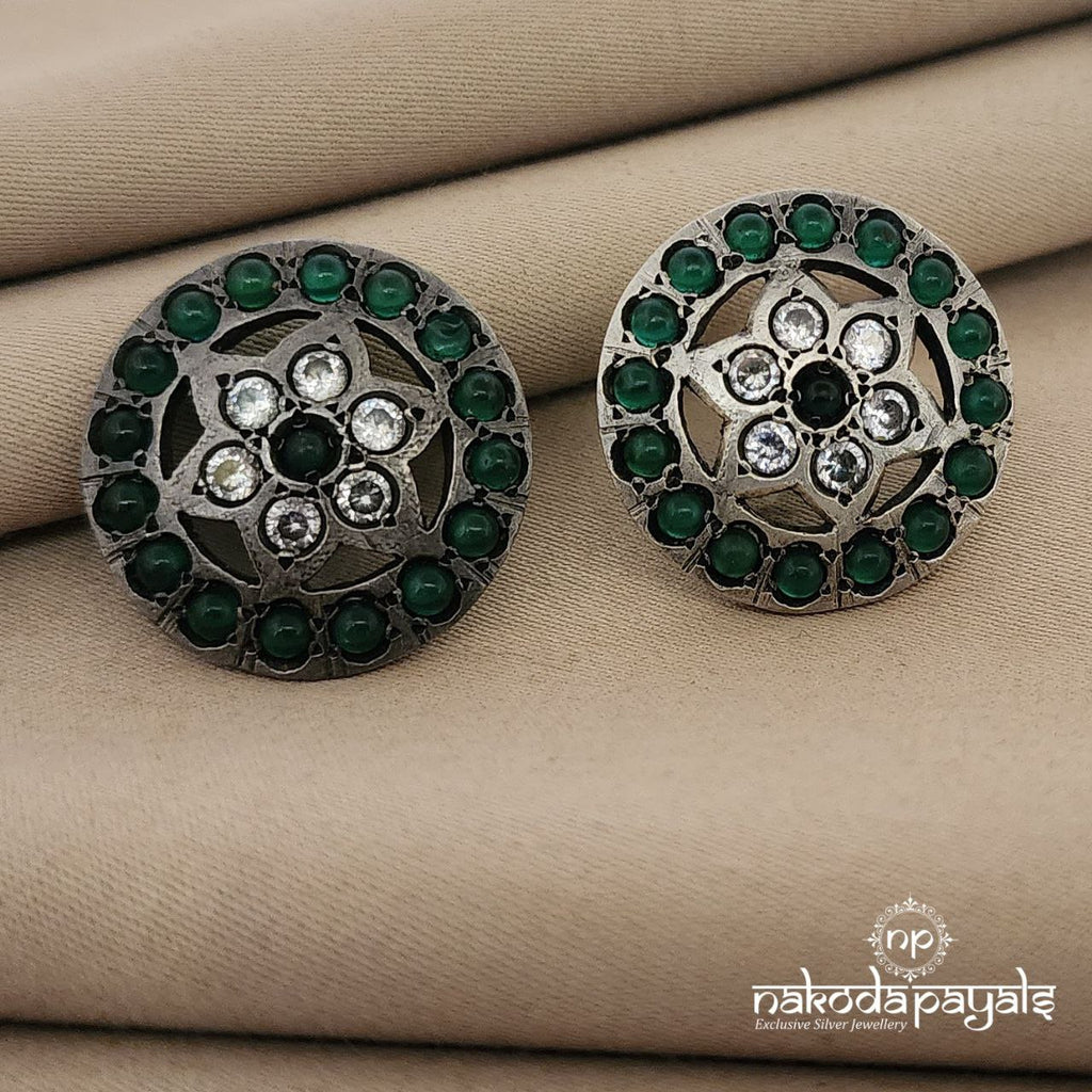 Green Flower Studs (S4485)