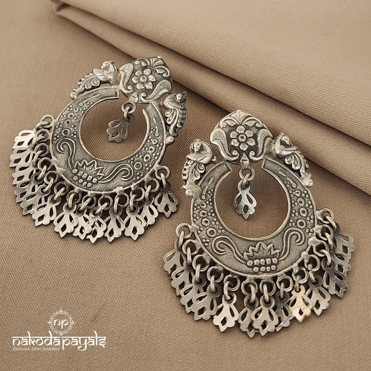 Oxidised Charms Chandbali (C7130)