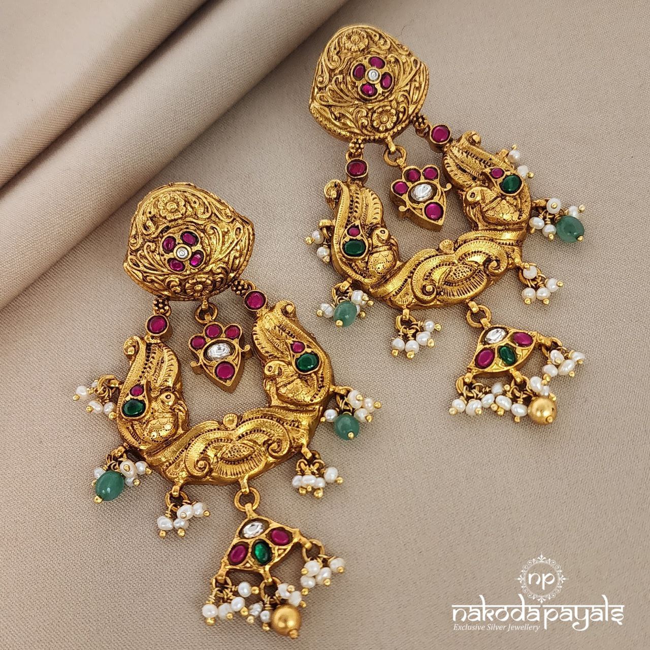 Peacock Kundan Chandbali (GE5680)