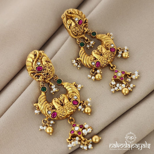 Peacock Kundan Chandbali (Ge5689)