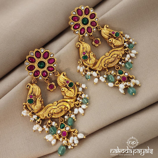 Floral Peacock Chandbali (GE5698)