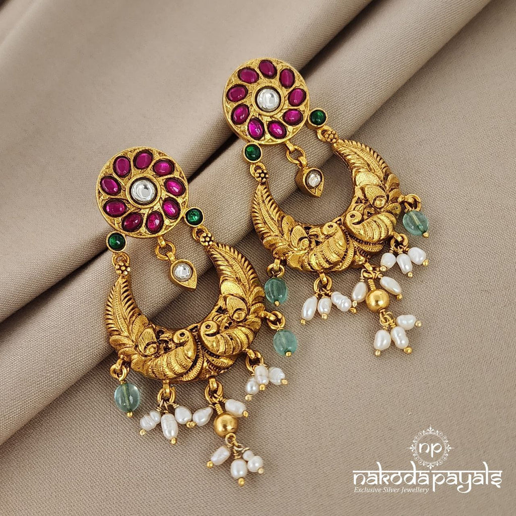 Floral Kundan Chandbali (Ge5700)