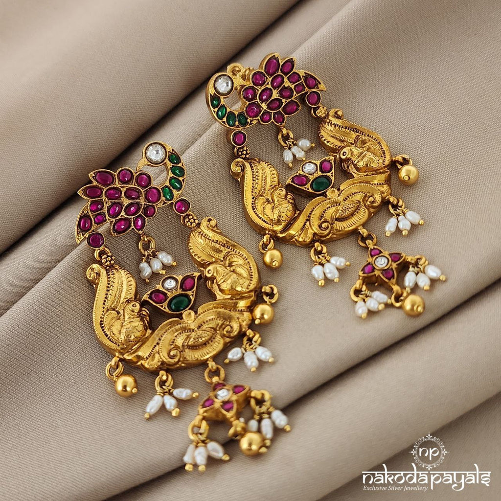 Peacock Kundan Chandbali (Ge5702)