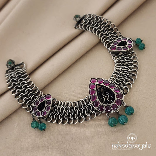 Striking Oxidised Choker Cum Neckpiece (N8262)