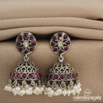 Oval Studded Pearly Jhumka (J4818)