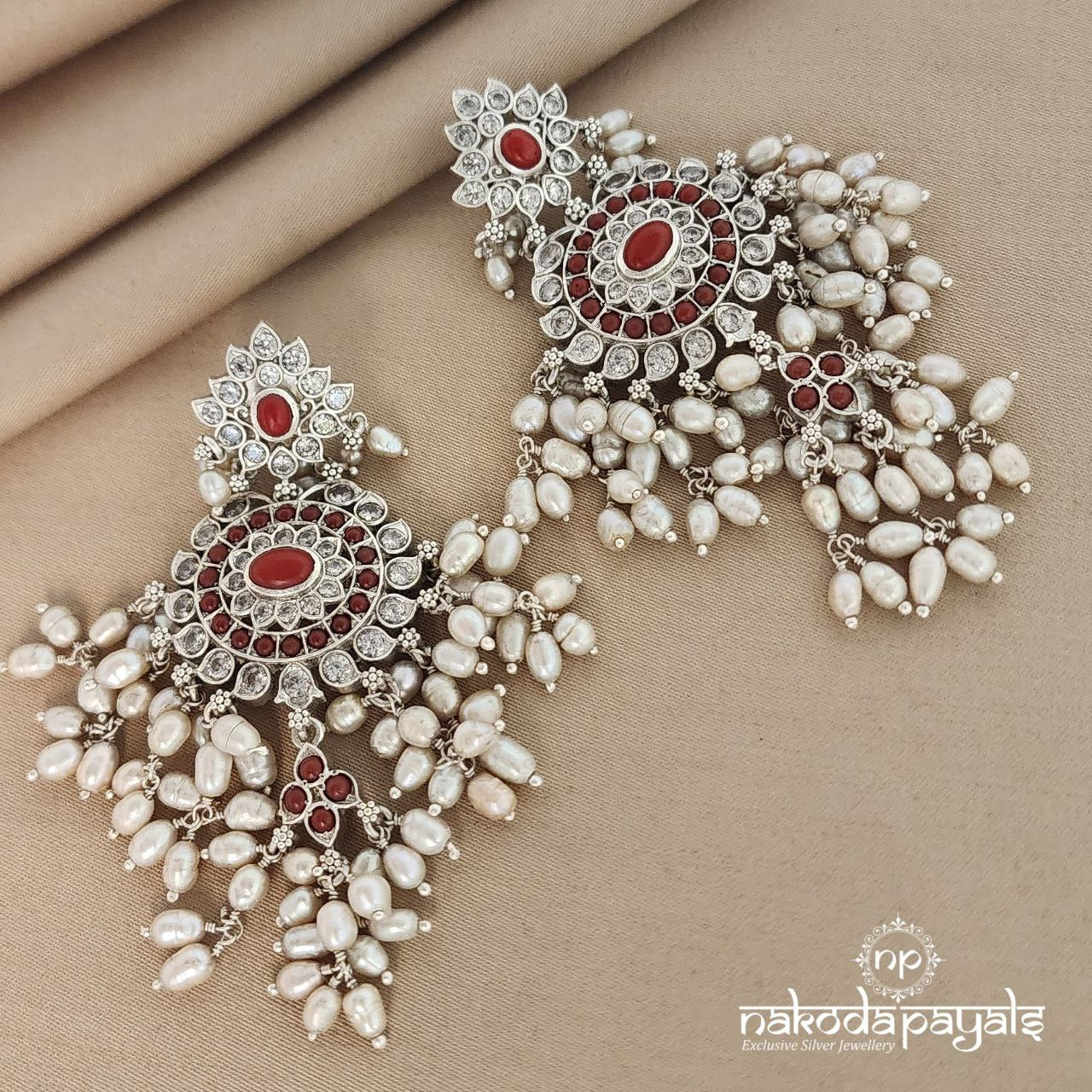 Coral Grand Guttapusalu Earrings(C7173)