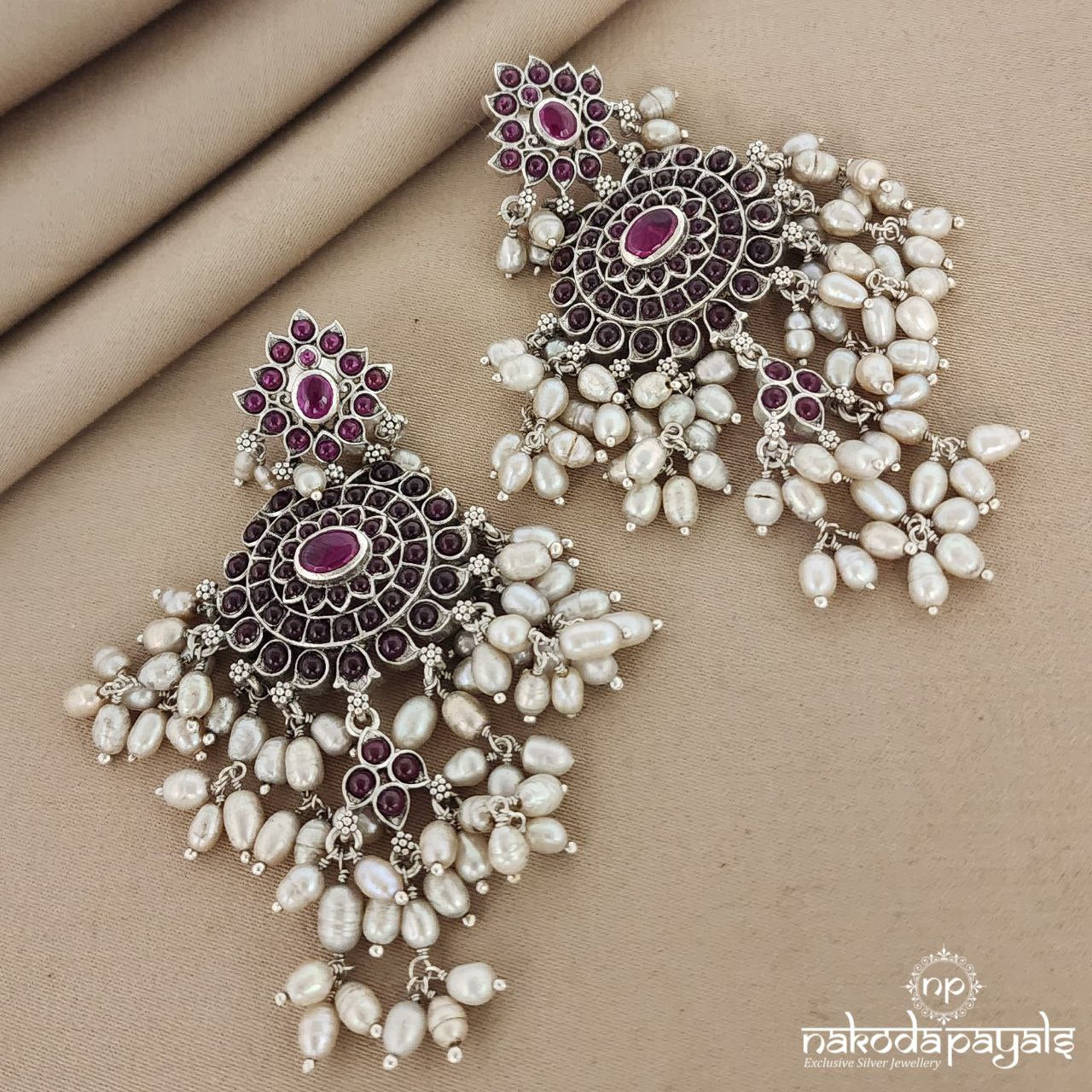 Red Grand Guttapusalu Earrings (C7172)