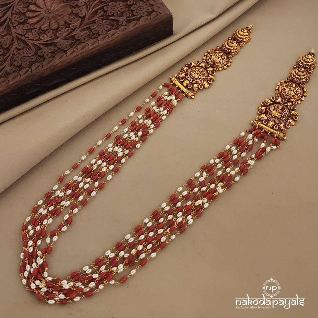 Bunch Coral & Pearl Necklace (Gn7220)