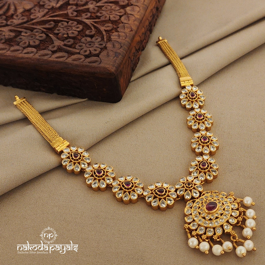 Elegant Kempu Cz Necklace (Gn7219)