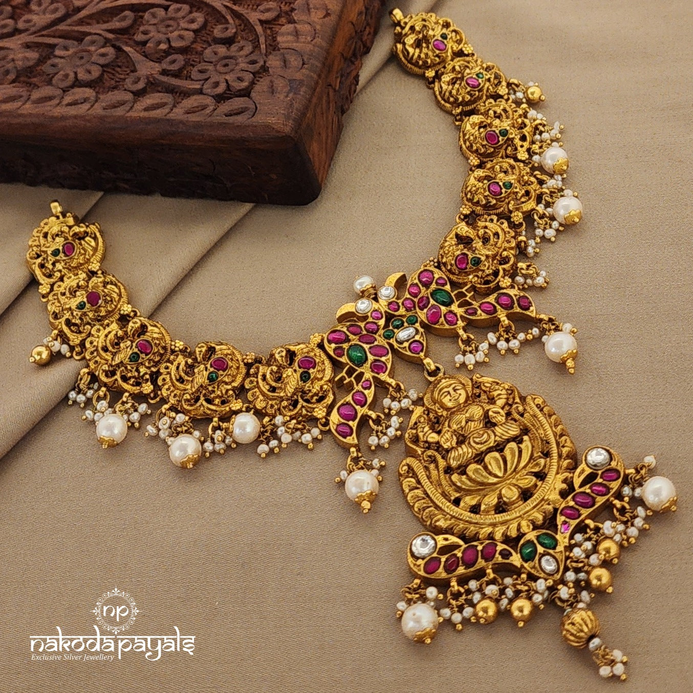 Nakshi Peacock Lakshmi Necklace (Gn7215)