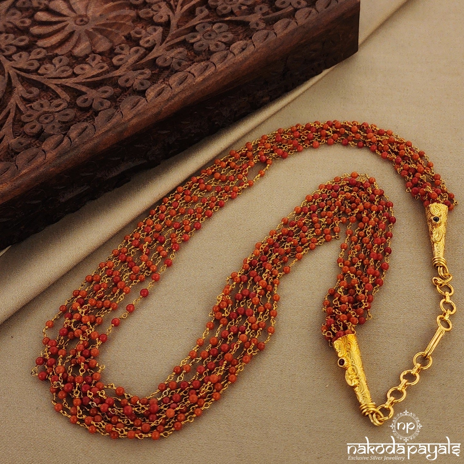 Round Coral Bunch Necklace (Gn7227)