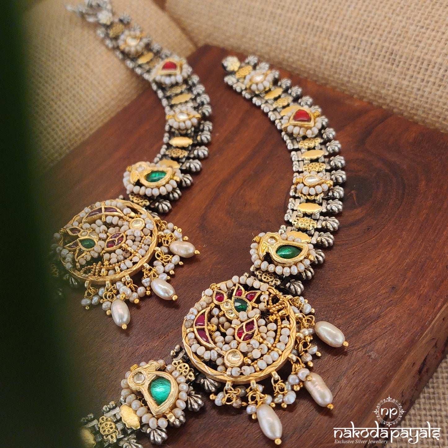 Dreamy Dual Tone Kundan Anklet Pair (A5677)