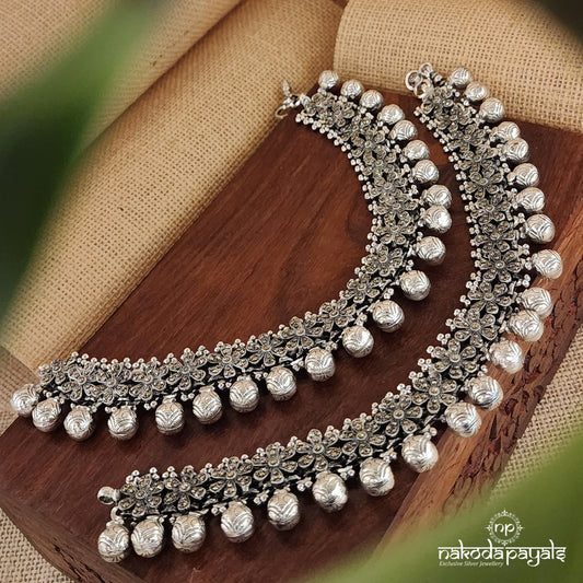 Floral Marcasite Anklet (A5685)