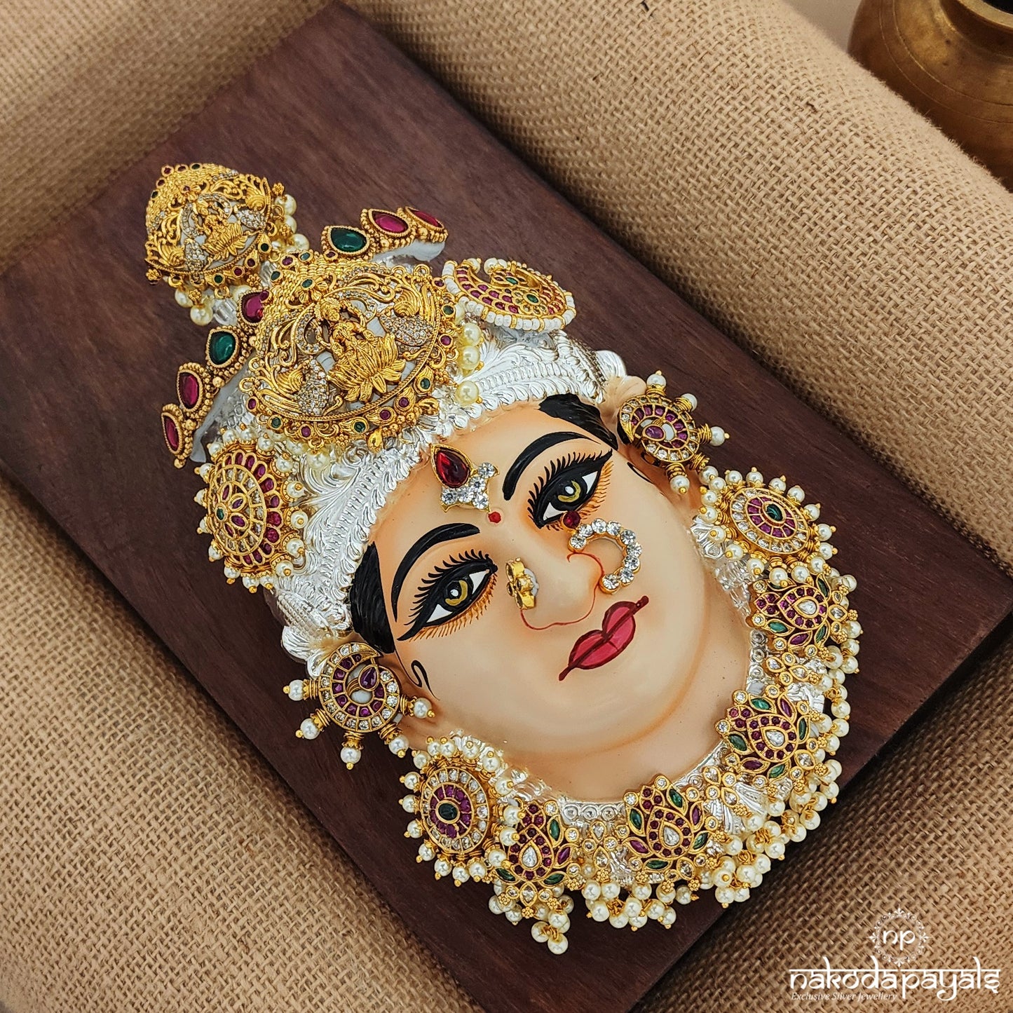 Beautifully Adorned Lakshmi Mukhvada 6.5" (Aa1435)
