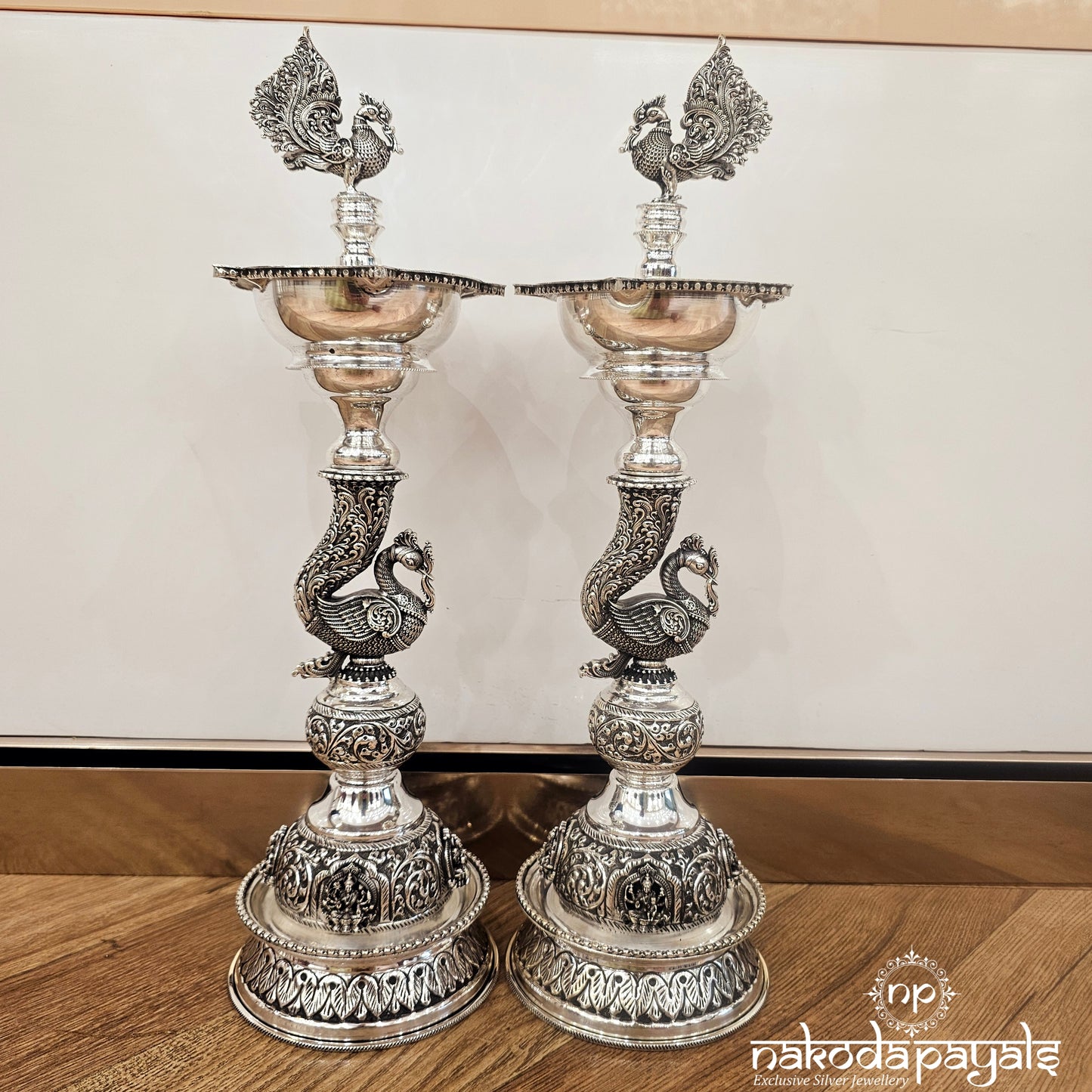 Astalakshmi Peacock Deepa Pair 16" (Aa2012)