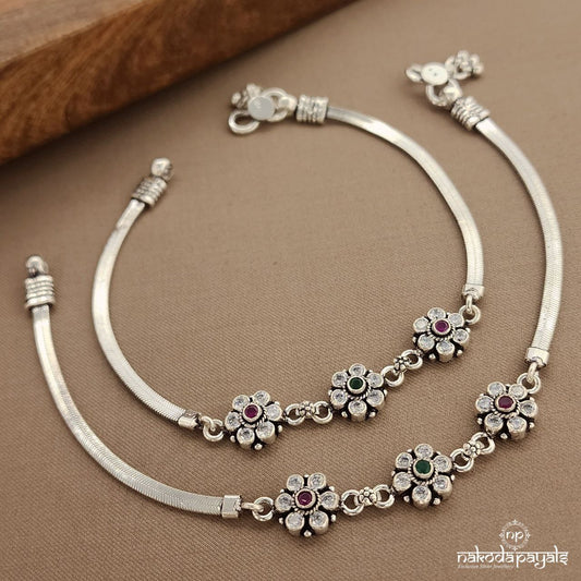 Glittering Green Dot Anklets (A6566)