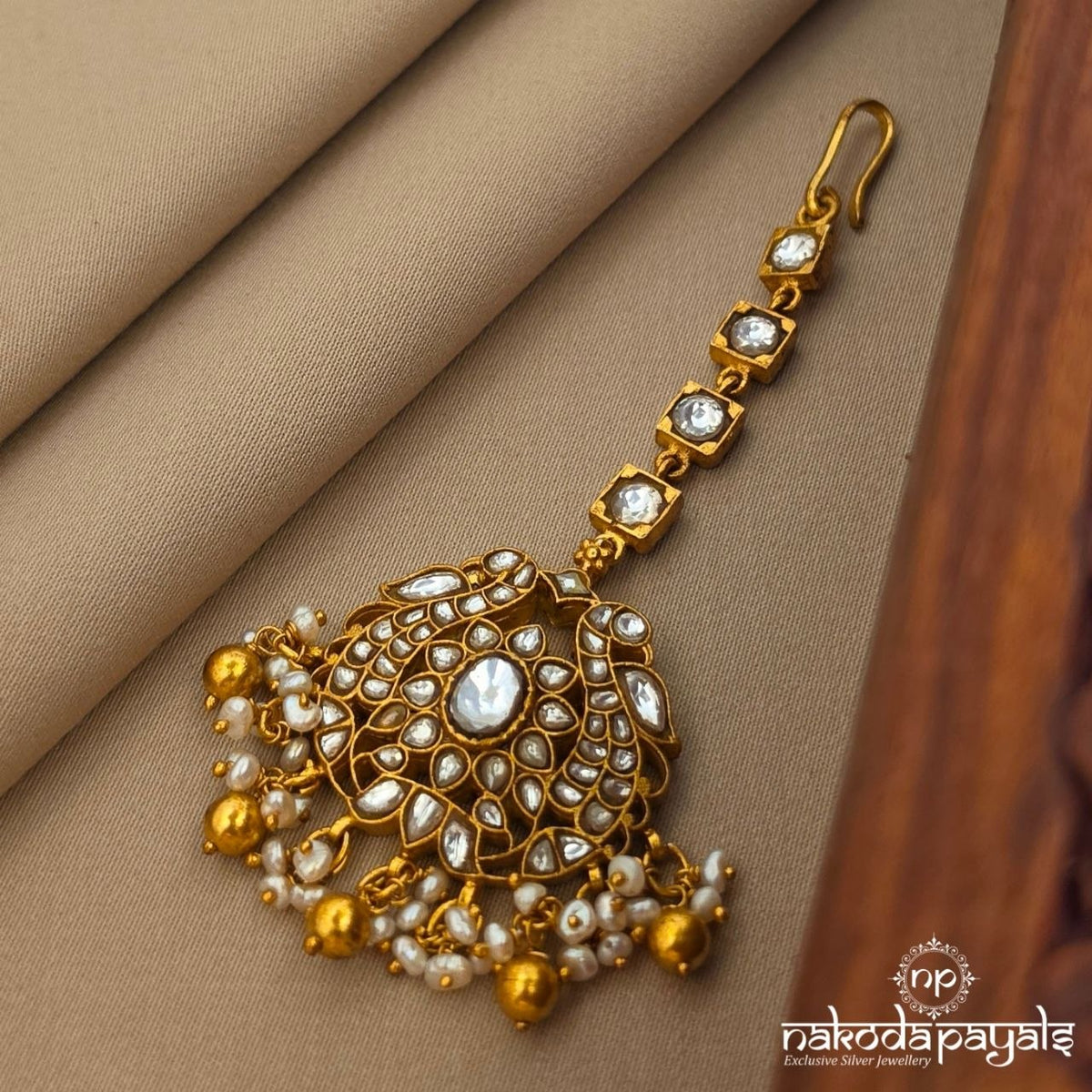Kundan Twin Peacock Maang Tika (Gm1306)