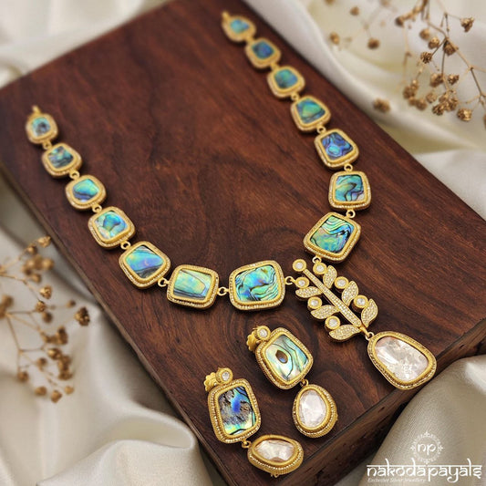 Moissanite Drop Neckpiece With Earrings (Gn8649)