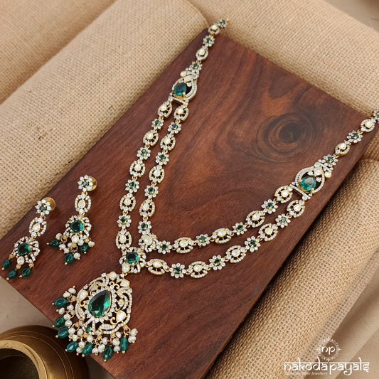 Layer Moissanite Neckpiece With Earrings (Gn8967)