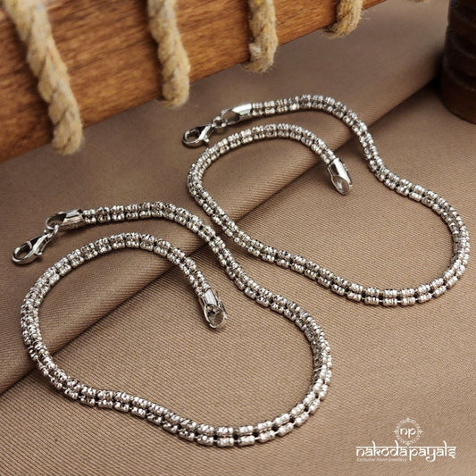 Linked Rectangular Anklet (A6638)