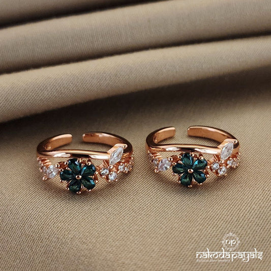 Rose Gold Green Toerings (T4347)