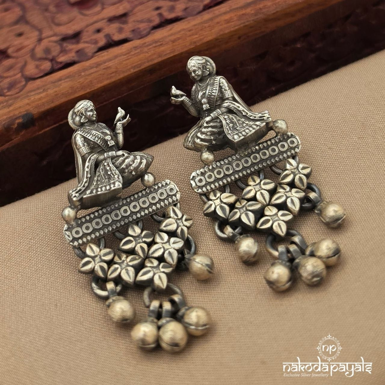 Radha Floral Ball Drop Chandbali (C4199)