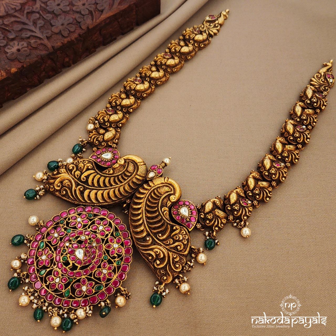 Kundan Twin Peacock Neckpiece (Gn9725)