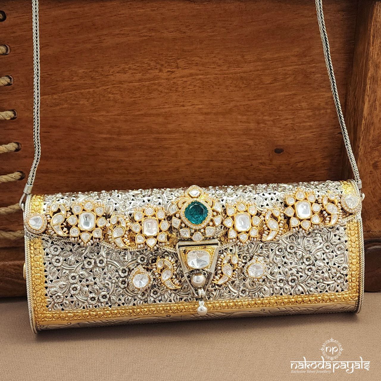Moissanite Dual Tone Clutch (Esa332)