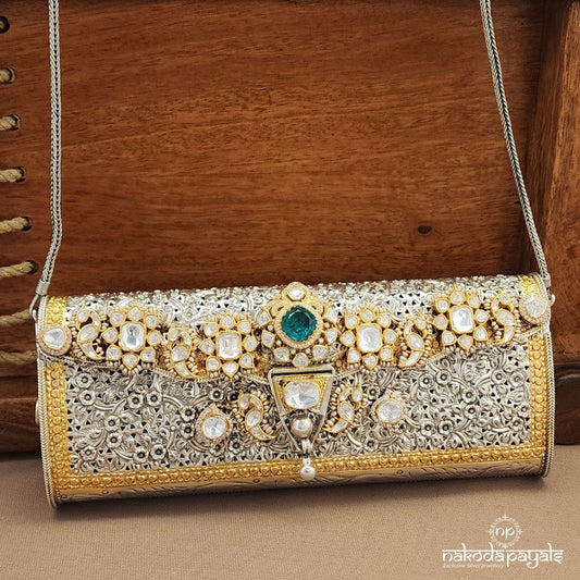 Moissanite Dual Tone Clutch (Esa332)