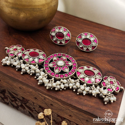 Circular Kundan Choker With Earrings (N10672)