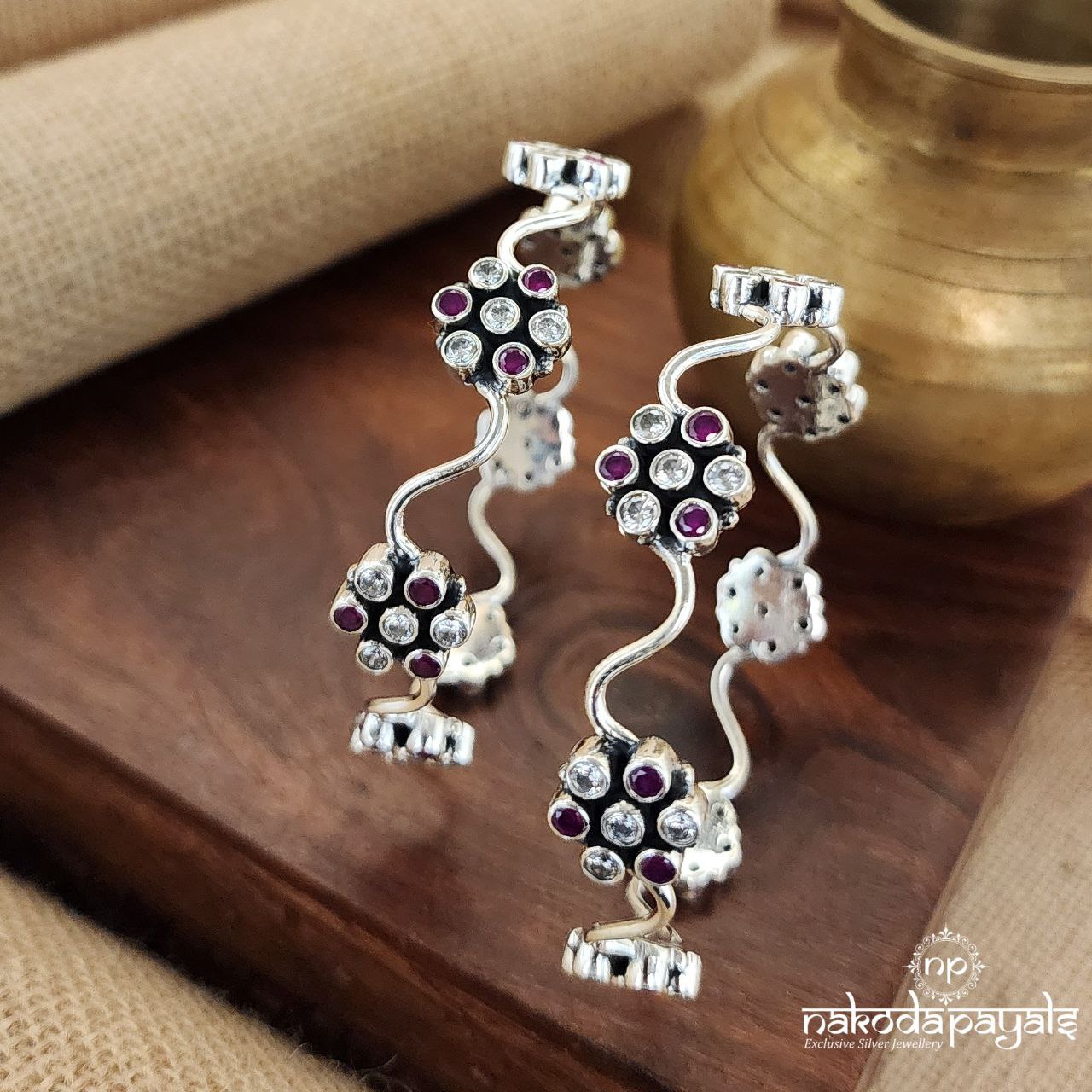 Flower Zigzag Bangles (K5009)