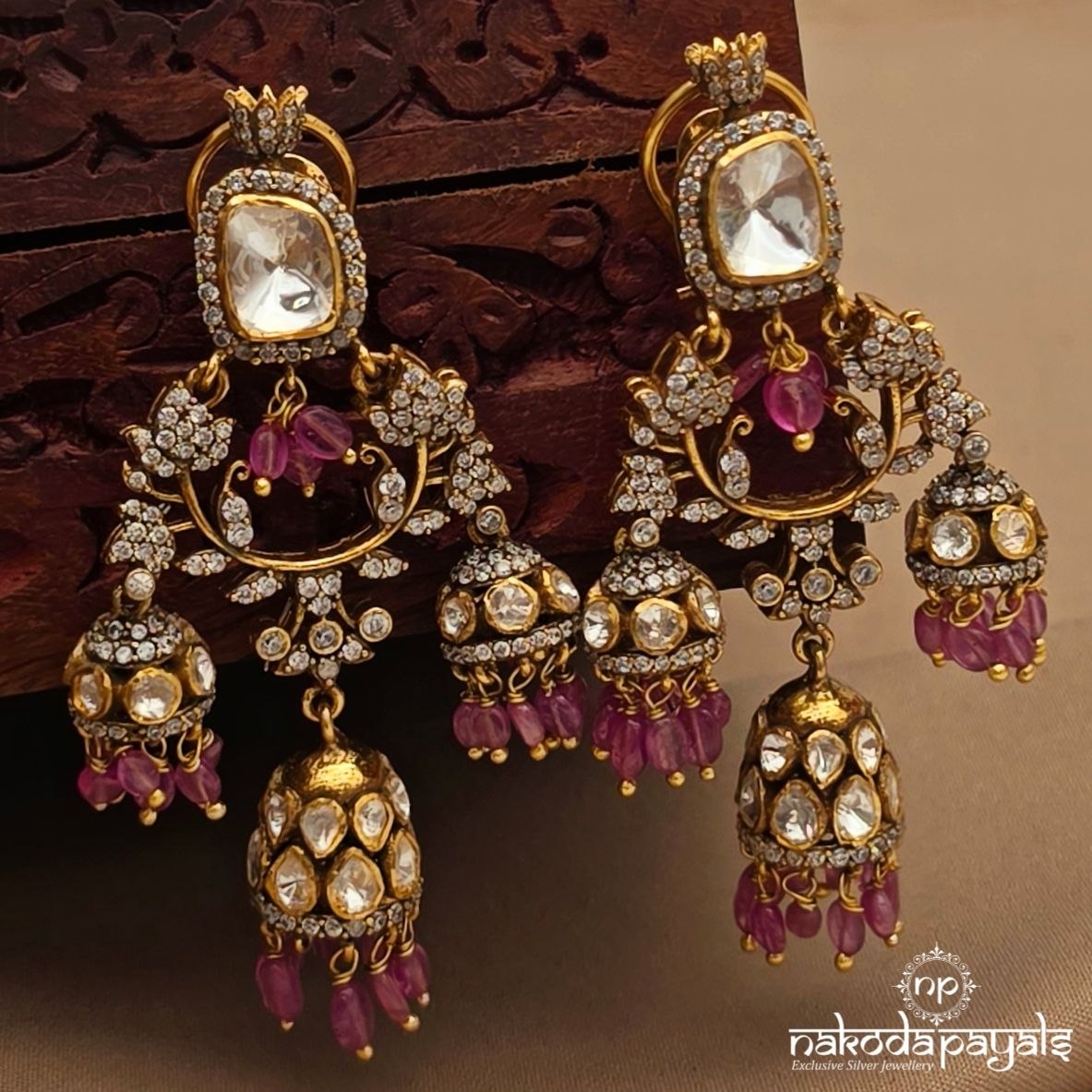 Resplendent Moissanite Jhumka (Ge10999)