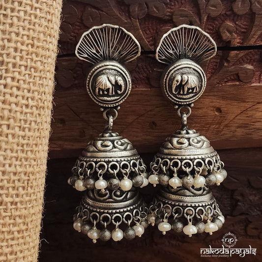 Elephant Double Layer Jhumka (J1474)