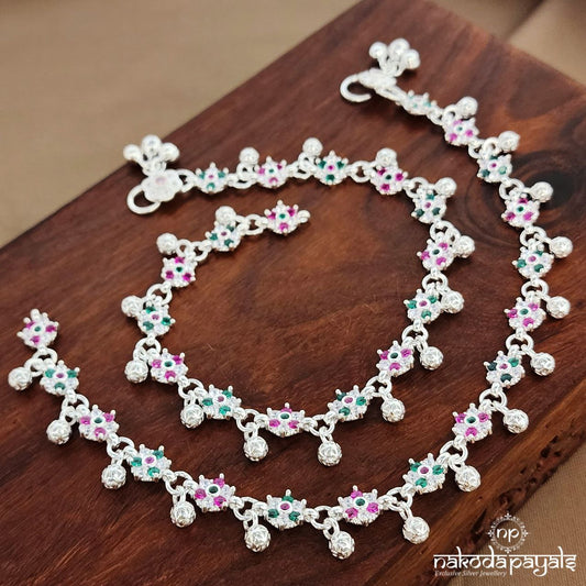 Multicolor Ball Drop "10.5 Inch" Anklets (A6749)