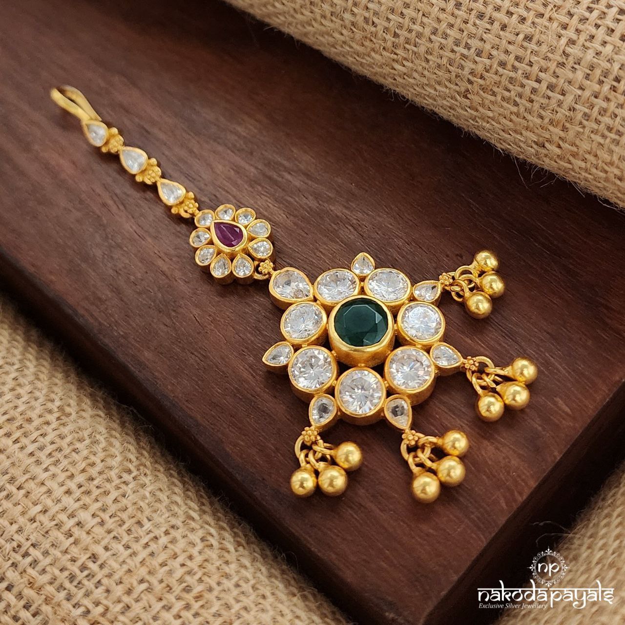 Multicolor Ball Drop Maang Tika (Gm1033)