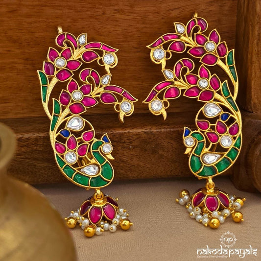 Kundan Peacock Earcuff Jhumka (Ge10895)