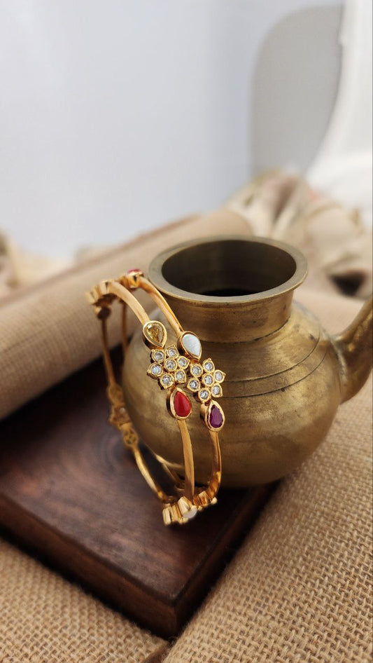 Navaratna Bangles Pair (Gk2948)