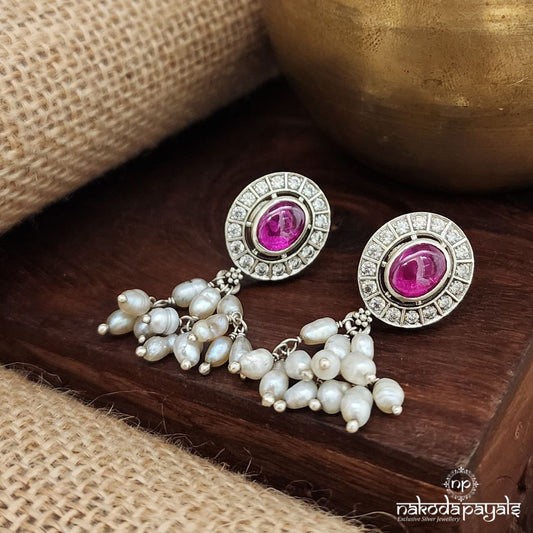Oval Pink  Studs (S3624)