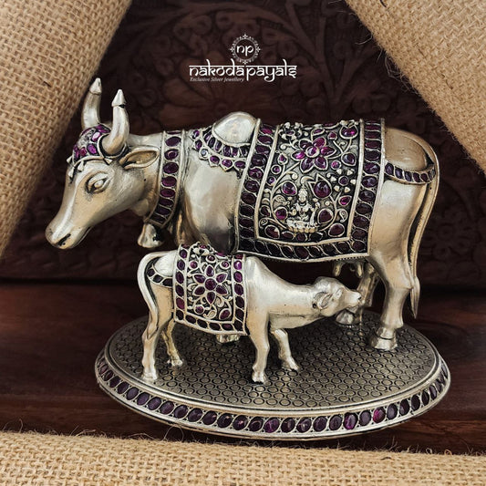 Oxidised Cow And Calf Idol (Aa1958)