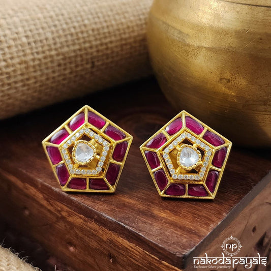 Pink Moissanite Studs (Ge8688)