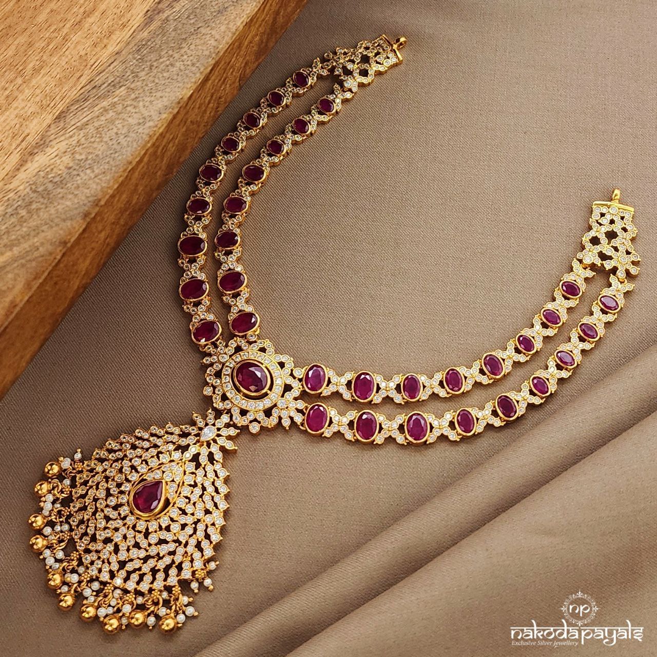 Unique Shinney Pink Neckpiece  (Gn9330)