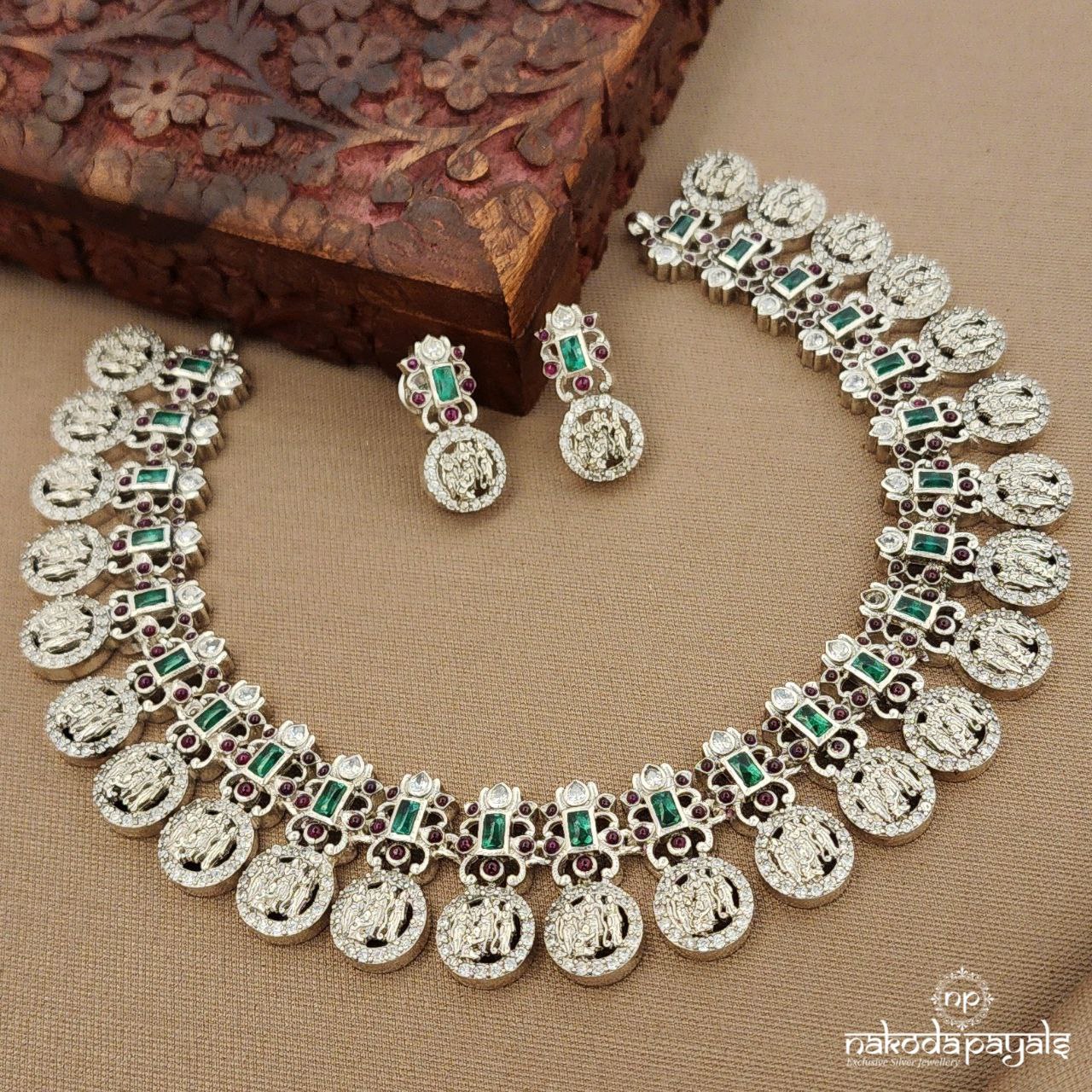 Kemp Ram Darbaar Neckpiece With Earrings (N11309)