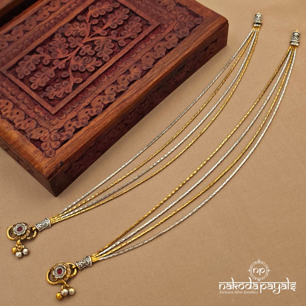 Layered Exemplary Dual tone Anklet (A7024)