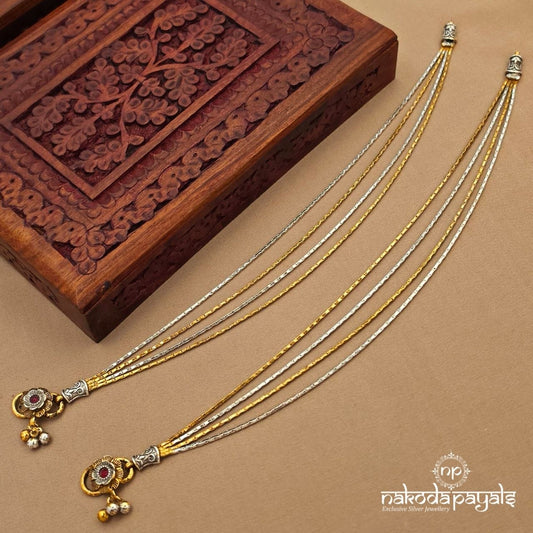 Layered Exemplary Dual tone Anklet (A7024)
