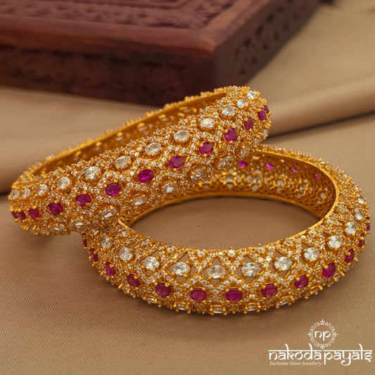 CZ Pink Bangles (2.4) (Gk3276)