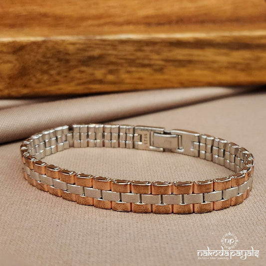 Watch Type Rose Gold Men's Bracelet (Mc1078)