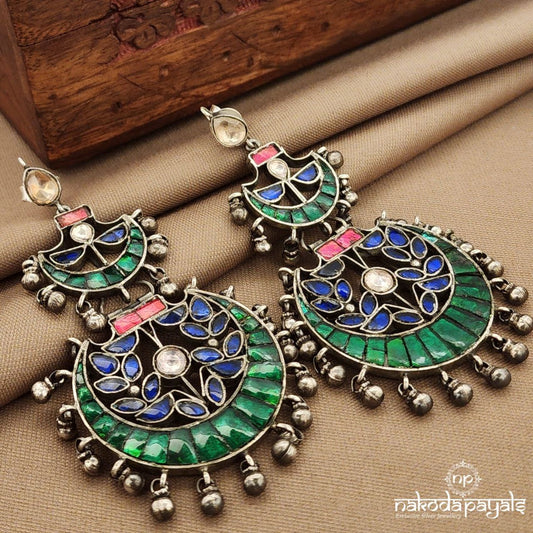 MultiColor Kundan Chandbali (C3814)