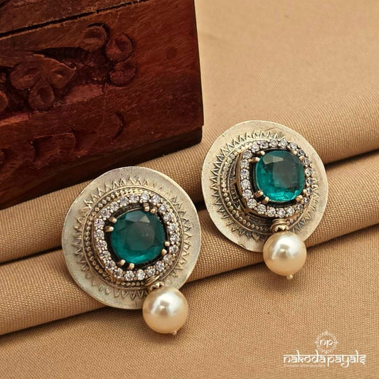 Greenish Circular Studs (S4135)